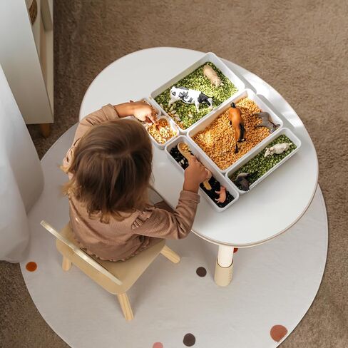 مجموعة طاولة وكرسي الفول السوداني الخشبية للأطفال مع حصيرة، سهلة التجميع، ارتفاع قابل للتعديل، منحني، منطقة استخدام أكبر، سميكة ولا يمكن تحريكها بسهولة، مناسبة جدًا للأطفال الذين تتراوح أعمارهم بين 1-3 لقراءة الكتب المصورة، إلخ in Kuwait