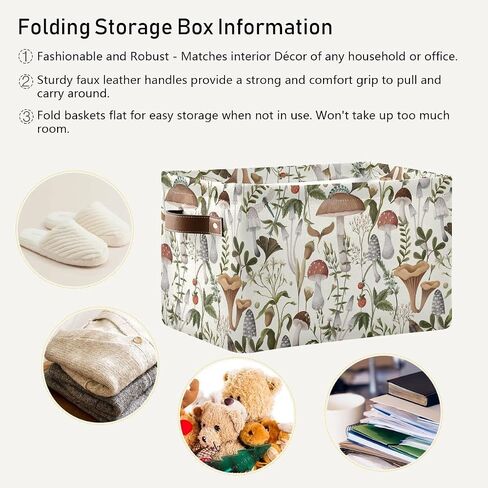 linqin Western Bull Boho Rectangle Storage Basket Collapsible Storage Bin for Nursery Books Waterproof Baskets for Closet Shelves Bedroom Decor, 1 Pack in Saudi Arabia