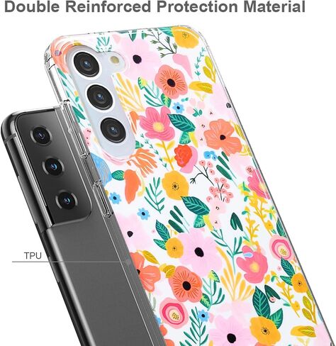 حافظة J.west Galaxy S21 5G 6.2 بوصة، لامعة فاخرة وشفافة شفافة أوبال لؤلؤية رقيقة تصميم لامع طباعة جرافيك غطاء سيليكون ناعم للنساء الفتيات حافظة هاتف واقية رفيعة من مادة TPU ملونة in Saudi Arabia