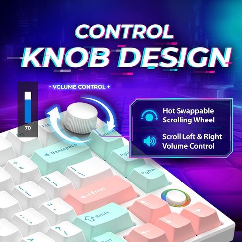 XS75T 75% Hot Swap Mechanical Keyboard with LCD Screen & Knob, Wireless Triple Mode Gaming Keyboard with 3000 mAh Battery, RGB for Office/Win/Mac (Silver Switch) in Saudi Arabia