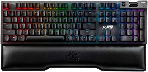 XPG Summoner Mechanical RGB Gaming Keyboard: Cherry MX Silver Ultra-Quick Linear Switches - Sandblasted Aluminum Frame - USB Passthrough - Mechanical Scroll Wheel - Included Wrist Rest - Black in Saudi Arabia
