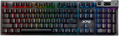 XPG Summoner Mechanical RGB Gaming Keyboard: Cherry MX Silver Ultra-Quick Linear Switches - Sandblasted Aluminum Frame - USB Passthrough - Mechanical Scroll Wheel - Included Wrist Rest - Black in Saudi Arabia