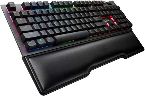 XPG Summoner Mechanical RGB Gaming Keyboard: Cherry MX Silver Ultra-Quick Linear Switches - Sandblasted Aluminum Frame - USB Passthrough - Mechanical Scroll Wheel - Included Wrist Rest - Black in Saudi Arabia