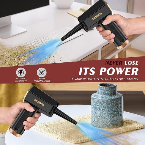 Compressed air Duster - 110000RPM 3 Speeds Electric Air Duster, 7600mAh Battery Cordless Dust Blower for Keyboard Cleaner,Rechargeable Air Blower AIC in Saudi Arabia