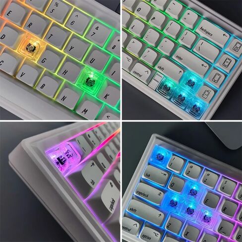 Blank Crystal Transparent Keycaps PC Material 1U XDA Profile Keycap for MX switches Mechanical Keyboard Backlit (XDA Transparent, 20pcs) in Saudi Arabia