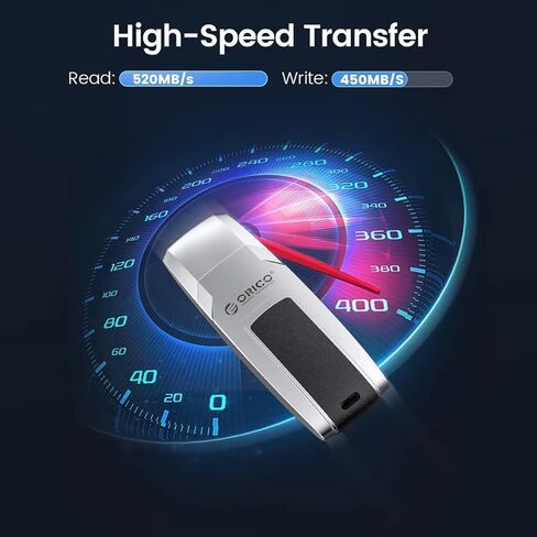 ORICO USB 3.2 Flash Drive 256GB, Memory Stick 256GB 520 MB/s reading Thumb Drive with Keychain USB Flash Drive Metal USB Drive Data Storage Compatible with Computer/Laptop（USSD） in Saudi Arabia