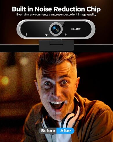 Webcam 1080P with Microphone and Webcam Cover Plug and Play with Auto Light Correction for Laptop PC Desktop for Live Streaming Video Call Conference Online Lessons Game-2402 in Kuwait