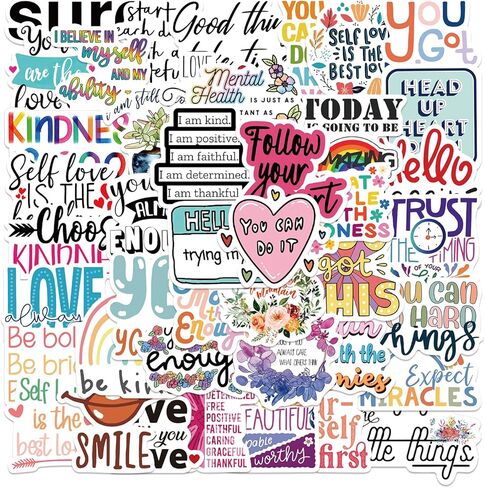 ملصقات ملهمة لزجاجات المياه، ملصقات اقتباس إيجابية للكمبيوتر المحمول دفتر القصاصات دفتر اليومية، ملصقات الكلمات التحفيزية للمراهقين البالغين، ملصقات الصحة العقلية الفينيل للماء (ملصقات ملهمة) in Kuwait