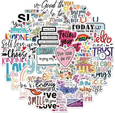ملصقات ملهمة لزجاجات المياه، ملصقات اقتباس إيجابية للكمبيوتر المحمول دفتر القصاصات دفتر اليومية، ملصقات الكلمات التحفيزية للمراهقين البالغين، ملصقات الصحة العقلية الفينيل للماء (ملصقات ملهمة) in Kuwait