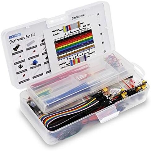 LAFVIN Electronic Fun Kit Bundle with Power Supply Module, Breadboard, Resistor, Capacitor, LED, Potentiometer Compatible with Arduino IDE for MEGA2560, Raspberry Pi in Saudi Arabia