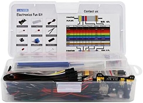 LAFVIN Electronic Fun Kit Bundle with Power Supply Module, Breadboard, Resistor, Capacitor, LED, Potentiometer Compatible with Arduino IDE for MEGA2560, Raspberry Pi in Saudi Arabia