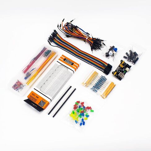 LAFVIN Electronic Fun Kit Bundle with Power Supply Module, Breadboard, Resistor, Capacitor, LED, Potentiometer Compatible with Arduino IDE for MEGA2560, Raspberry Pi in Saudi Arabia