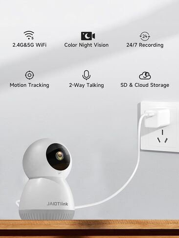 Indoor Camera, 5G & 2.4G WiFi Pet Camera with Phone APP,Security Cameras for Home with 360° Pan&Tilt,Night Vision,Motion Detection,2 Way Audio,SD or Cloud Storage,Work with Alexa in Saudi Arabia
