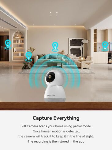 Indoor Camera, 5G & 2.4G WiFi Pet Camera with Phone APP,Security Cameras for Home with 360° Pan&Tilt,Night Vision,Motion Detection,2 Way Audio,SD or Cloud Storage,Work with Alexa in Saudi Arabia