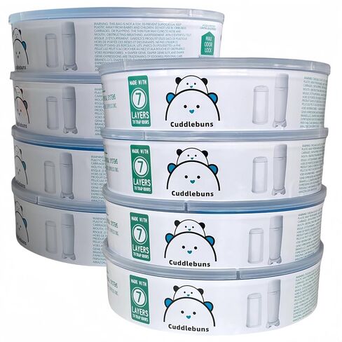 Brand - Diaper Pail Refills for Genie Pails, Unscented, 270 Count (Pack of 8), Blue in Saudi Arabia