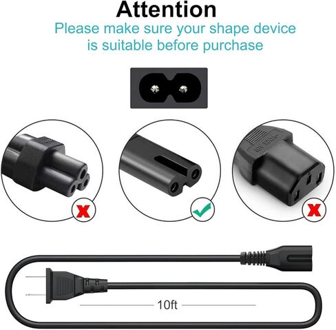 6Ft Soundbar power cord Plug for JBL PartyBox 100 110 200 300 1000 310 710 1000 On-The-Go Speaker, Polk Audio S2 TV Sound Bar,Sony Soundbar,Samsung r550 subwoofer Cable in Saudi Arabia
