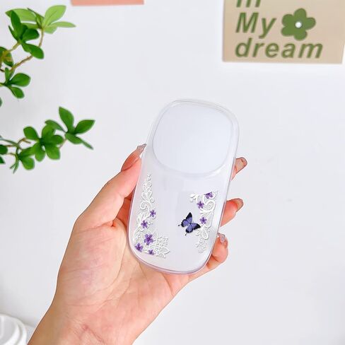 Cute Cover Case for Apple Magic Mouse 1&2 with Flower Flora Design Women Girls Pretty Thin Soft Silicone Clear TPU for Apple Magic Mouse 1st and 2nd Generation Protective Sleeve Skin (Purple Lavender in Saudi Arabia