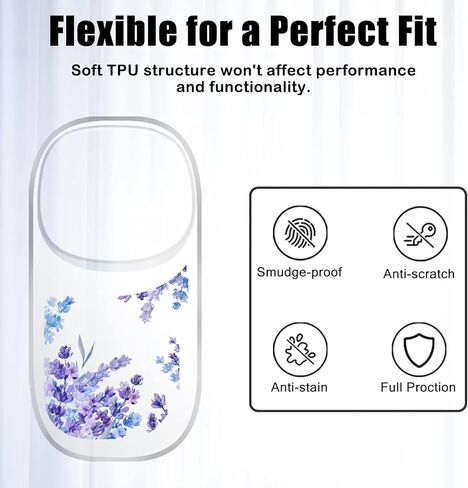 Cute Cover Case for Apple Magic Mouse 1&2 with Flower Flora Design Women Girls Pretty Thin Soft Silicone Clear TPU for Apple Magic Mouse 1st and 2nd Generation Protective Sleeve Skin (Purple Lavender in Saudi Arabia