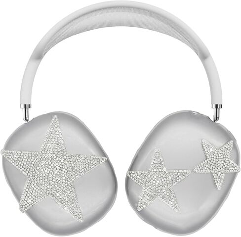 Bling Case Cover for AirPods Max with Sparkling Rhinestones Stars, Cute Clear Soft TPU Protective Cover for Apple AirPods Max for Girls Women (Starry Sky) in Saudi Arabia