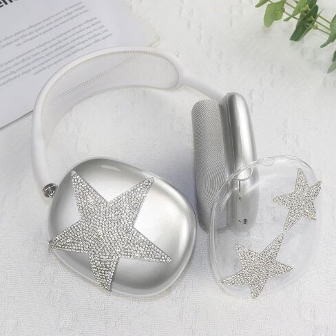 Bling Case Cover for AirPods Max with Sparkling Rhinestones Stars, Cute Clear Soft TPU Protective Cover for Apple AirPods Max for Girls Women (Starry Sky) in Saudi Arabia