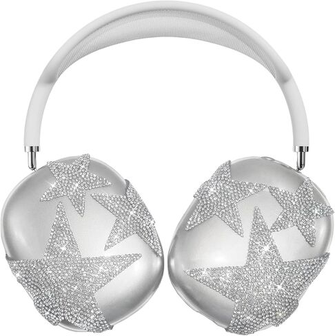 Bling Case Cover for AirPods Max with Sparkling Rhinestones Stars, Cute Clear Soft TPU Protective Cover for Apple AirPods Max for Girls Women (Starry Sky) in Saudi Arabia