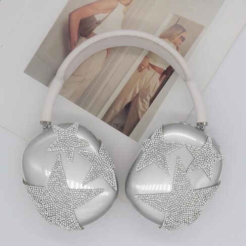 Bling Case Cover for AirPods Max with Sparkling Rhinestones Stars, Cute Clear Soft TPU Protective Cover for Apple AirPods Max for Girls Women (Starry Sky) in Saudi Arabia