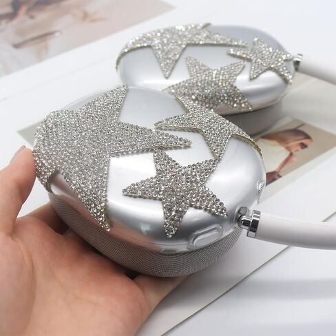 Bling Case Cover for AirPods Max with Sparkling Rhinestones Stars, Cute Clear Soft TPU Protective Cover for Apple AirPods Max for Girls Women (Starry Sky) in Saudi Arabia