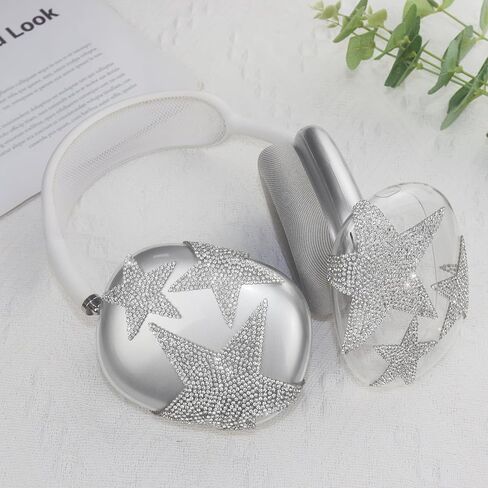 Bling Case Cover for AirPods Max with Sparkling Rhinestones Stars, Cute Clear Soft TPU Protective Cover for Apple AirPods Max for Girls Women (Starry Sky) in Saudi Arabia