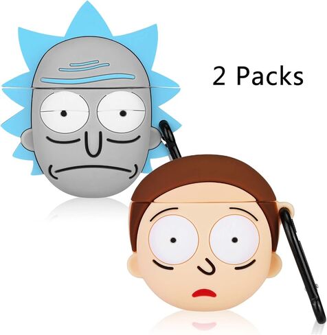 Hairland for Airpod 2/1 Silicone Case, Soft Protective Cartoon Fashion Cute Design Air Pods Cover Skin Kids Girls Cool Fun Funny Headphone Accessories Keychain Charging Cases for AirPods (Ruik+Moti) in Saudi Arabia
