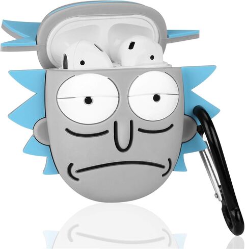 Hairland for Airpod 2/1 Silicone Case, Soft Protective Cartoon Fashion Cute Design Air Pods Cover Skin Kids Girls Cool Fun Funny Headphone Accessories Keychain Charging Cases for AirPods (Ruik+Moti) in Saudi Arabia