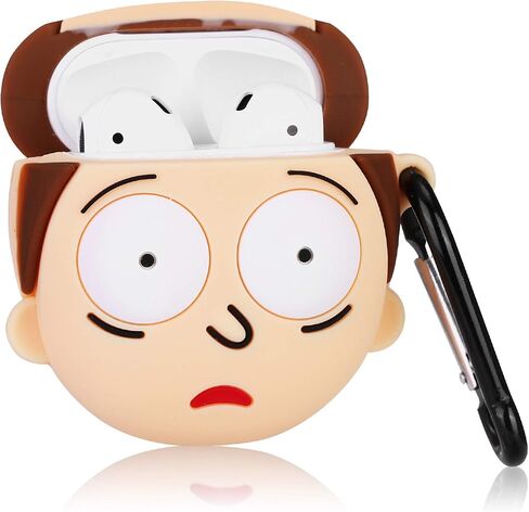 Hairland for Airpod 2/1 Silicone Case, Soft Protective Cartoon Fashion Cute Design Air Pods Cover Skin Kids Girls Cool Fun Funny Headphone Accessories Keychain Charging Cases for AirPods (Ruik+Moti) in Saudi Arabia
