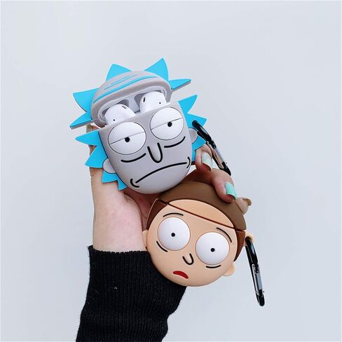 Hairland for Airpod 2/1 Silicone Case, Soft Protective Cartoon Fashion Cute Design Air Pods Cover Skin Kids Girls Cool Fun Funny Headphone Accessories Keychain Charging Cases for AirPods (Ruik+Moti) in Saudi Arabia