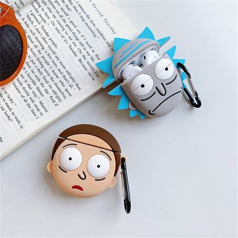 Hairland for Airpod 2/1 Silicone Case, Soft Protective Cartoon Fashion Cute Design Air Pods Cover Skin Kids Girls Cool Fun Funny Headphone Accessories Keychain Charging Cases for AirPods (Ruik+Moti) in Saudi Arabia