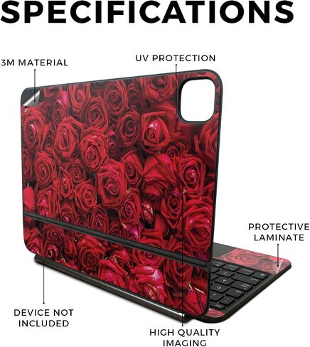 Skin Compatible with Apple Magic Keyboard for iPad Pro 11‑inch (M4) 2024 - Too Many Roses - Premium 3M Vinyl Protective Wrap Decal Cover - Easy to Apply | Crafted in The USA by MightySkins in Kuwait