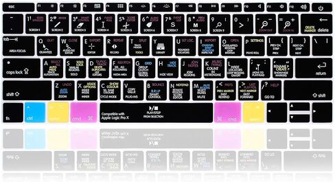 English Silicone DaVinci Resolve Shortcuts Hotkey Keyboard Cover Skin for MacBook Pro 13"A1708 A1988(No Touch Bar 2018 2017 2016)for MacBook 12"A1534 (2015)&A1931(2018)USA Layout Protective Skin in Saudi Arabia