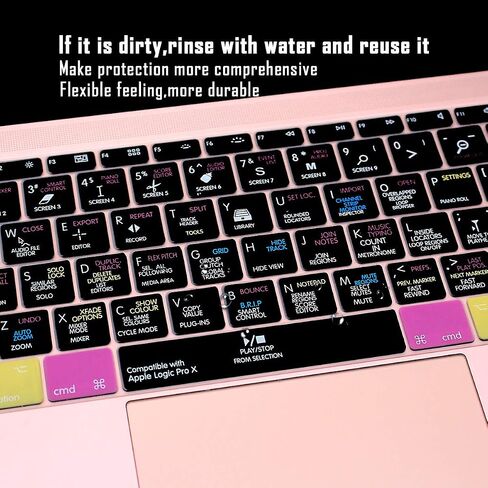 English Silicone DaVinci Resolve Shortcuts Hotkey Keyboard Cover Skin for MacBook Pro 13"A1708 A1988(No Touch Bar 2018 2017 2016)for MacBook 12"A1534 (2015)&A1931(2018)USA Layout Protective Skin in Saudi Arabia