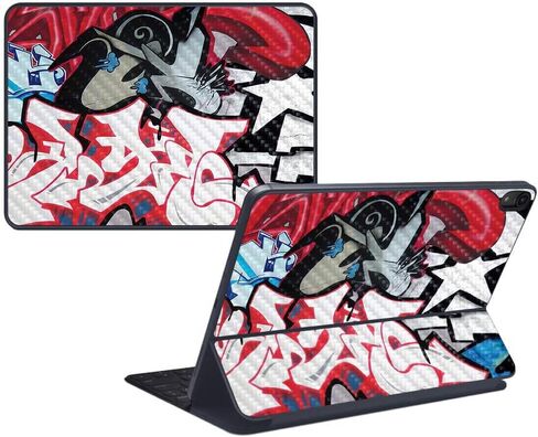MightySkins Carbon Fiber Skin for Apple iPad Pro Smart Keyboard 12.9" (2018) - Cartoon Mania - Protective, Durable Textured Carbon Fiber Finish - Easy to Apply and Change Styles - Made in The USA in Saudi Arabia