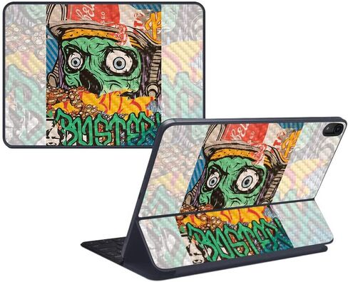 MightySkins Carbon Fiber Skin for Apple iPad Pro Smart Keyboard 12.9" (2018) - Cartoon Mania - Protective, Durable Textured Carbon Fiber Finish - Easy to Apply and Change Styles - Made in The USA in Saudi Arabia