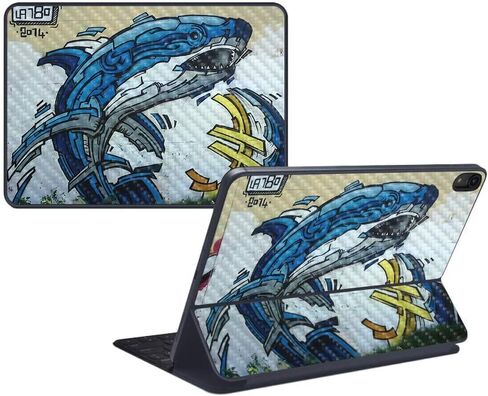 MightySkins Carbon Fiber Skin for Apple iPad Pro Smart Keyboard 12.9" (2018) - Cartoon Mania - Protective, Durable Textured Carbon Fiber Finish - Easy to Apply and Change Styles - Made in The USA in Saudi Arabia