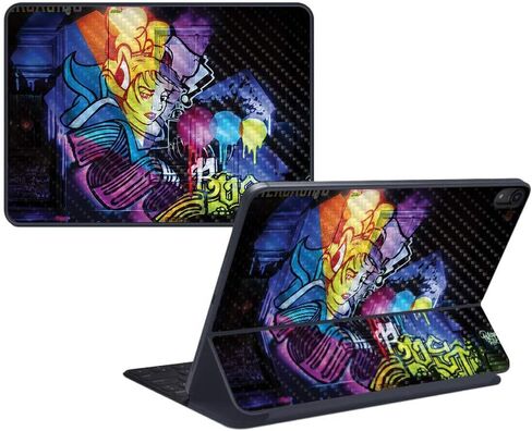 MightySkins Carbon Fiber Skin for Apple iPad Pro Smart Keyboard 12.9" (2018) - Cartoon Mania - Protective, Durable Textured Carbon Fiber Finish - Easy to Apply and Change Styles - Made in The USA in Saudi Arabia