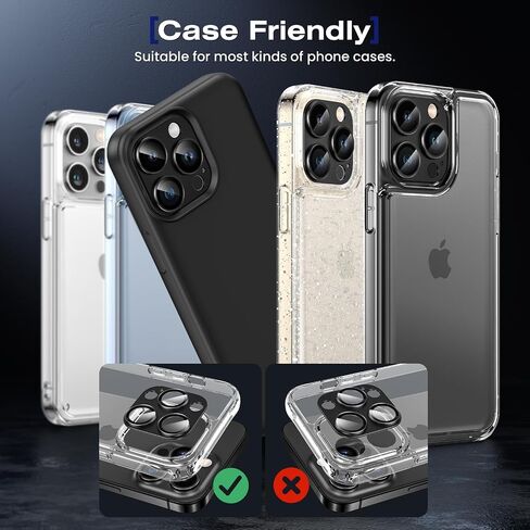 Goton for iPhone 15 Pro Max/iPhone 15 Pro Camera Lens Protector, Bling Tempered Glass Camera Screen Protector Glitter Diamond Metal Lens Cover for 15 Pro Max / 15 Pro Camera Accessories Pink in Saudi Arabia
