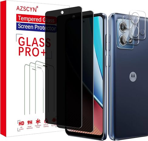 2 Pack Privacy Screen Protector for Motorola Moto G Stylus 5G 2023 with 2 Pack Camera Lens Protector, Full Coverage Anti-Spy Private Tempered Glass Film , Anti-Scratch, Case-Friendly, 9H Hardness in Saudi Arabia