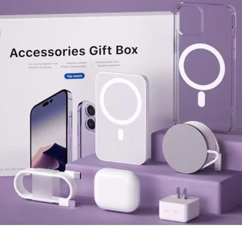 Iphone 15 Pro Accessories Combo Pack Charger Bluetooth EarBuds Case Wireless Charger in Saudi Arabia