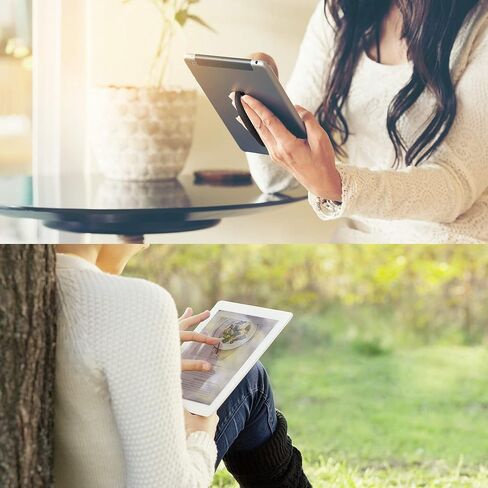 حامل حزام يد للكمبيوتر اللوحي kwmobile (مجموعة من 3) - قبضة لاصقة مرنة حلقة عالمية للالتصاق على الجزء الخلفي من الأجهزة اللوحية والحافظات - فضي/ذهبي وردي/ذهبي in Saudi Arabia