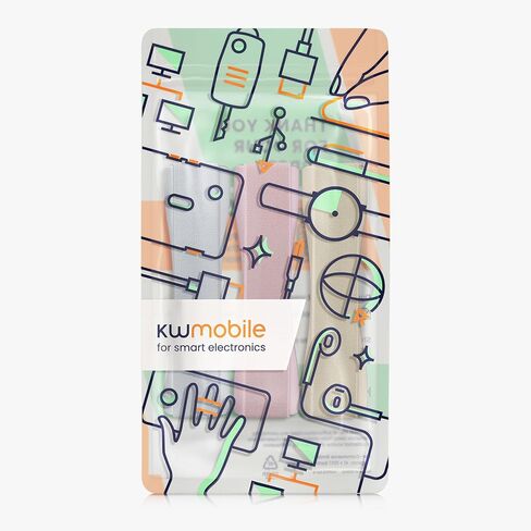 حامل حزام يد للكمبيوتر اللوحي kwmobile (مجموعة من 3) - قبضة لاصقة مرنة حلقة عالمية للالتصاق على الجزء الخلفي من الأجهزة اللوحية والحافظات - فضي/ذهبي وردي/ذهبي in Saudi Arabia