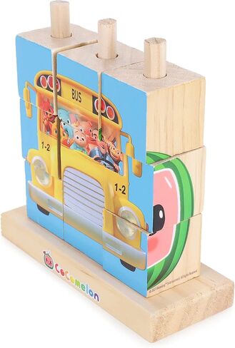 أحجية مكعبات التراص الخشبية من Toyland® Cocomelon - ألعاب تعليمية للأطفال الصغار - مناسبة من عمر 18 شهرًا فما فوق in Kuwait