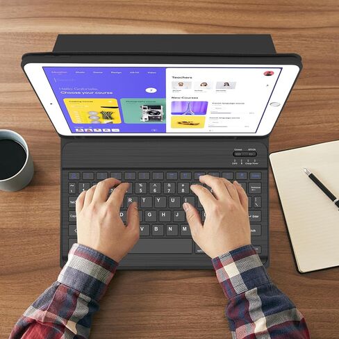 حافظة iPad 9th Gen 2021 مع لوحة مفاتيح 10.2 بوصة، iPad 8th Gen 2020/iPad 7th Gen 2019/iPad Air 3/iPad Pro 10.5 حافظة لوحة مفاتيح، لوحة مفاتيح بلوتوث لاسلكية قابلة للفصل مع حامل قلم لجهاز iPad 2021 9th in Saudi Arabia