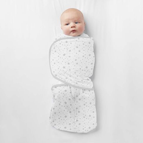 BreathableBaby Adjustable 3-in-1 Soft Premium Cotton Newborn Swaddle Trio Blanket & Wrap, (Infants 0-4 months) – Blue Heather, Arms Up, Arms Down, Arms Out, Perfect Baby Gift in Saudi Arabia