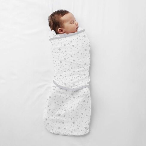 BreathableBaby Adjustable 3-in-1 Soft Premium Cotton Newborn Swaddle Trio Blanket & Wrap, (Infants 0-4 months) – Blue Heather, Arms Up, Arms Down, Arms Out, Perfect Baby Gift in Saudi Arabia