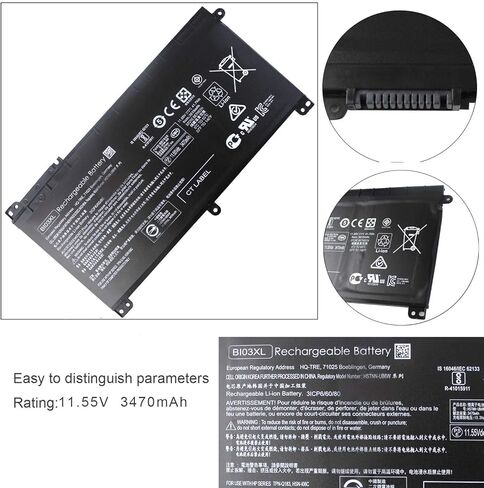 بطارية BI03XL BIO3XL B103XL ON03XL مناسبة لسلسلة HP STREAM 14-AX 14-ax010wm 14-ax020wm 14-ax010nr 14-ax067nr 14-ax010ca 14-ax011ds Pavilion X360 13-U M3-U Series 13-U169TU M3-U001 دي اكس HSTNN-UB6W in Kuwait